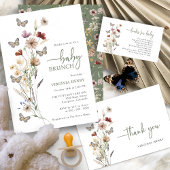 Sage Boho Wildflower Baby Brunch Kaart