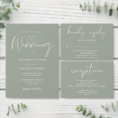 Elegante moderne scriptkalligrafie Sage Green Bedankkaart (Personaliseer de collectie van deze zelfstandige maker.)