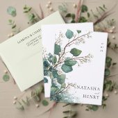 Sage Green Eucalyptus Elegant Foliage Bedankkaart (Personaliseer deze collectie van deze onafhankelijke maker. Test)