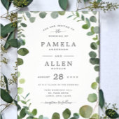 Monogrammed Eucalyptus Bruiloft Gevouwen Plaats Ka Plaatskaartje