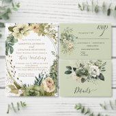 Sage Green Floral Botanical Wedding | Place Card Kaart (Personaliseer de collectie van deze zelfstandige maker.)