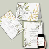 Waterverf Sage Green Foliage Kaart