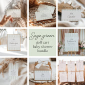 Sage groene golfkar luier verloting informatiekaartje