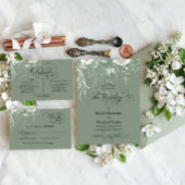 Spring Greenery Calligraphy Wedding Invitation Kaart