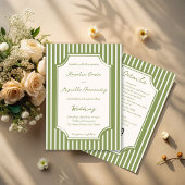Salie groene vintage strepen bruiloft menu