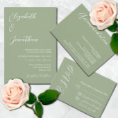 Sage Green & White Monogram Weddenschap Papieren Bordje