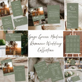 Sage Green Wedding Menu Card Editable Template Kaart