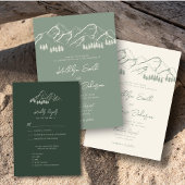 Berg Outdoor Sage Groene Bruiloft Sla de datum op Magneet