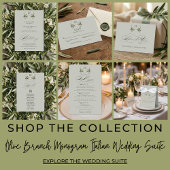 Sage Green Olive Branch Monogram Photo Wedding Save The Date