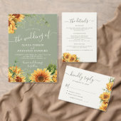 Sage green rustic boho floral summer wedding save the date (Personaliseer de collectie van deze zelfstandige maker.)