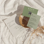 Elegant Sage Green Minimalist Boho Trendy Bruiloft Kaart