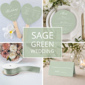 Sagegroene Trouw Elegante Script Calligrafie Satijnen Lint