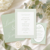 5x7" Klassieke Groene Trouwtafel Menu Kaarten