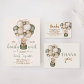 Sage Green Teddy Bear dank u Notitiekaartje