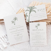 Tropische palmboom Sage Groene bruiloft Welkom Cadeaulabel