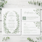 Elegante saliegroene vintage bloemen bruiloftsprog (Personaliseer de collectie van deze zelfstandige maker.)