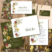 Rustiek Boho Sage Green Wildflower Baby shower Kaart