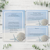 Sand Dollar and Starfish Beach Weddenschap RSVP Kaartje (Personaliseer de collectie van deze zelfstandige maker.)