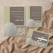 Zanddollar Kant,  Strand Bruiloft Menu (Personaliseer de collectie van deze zelfstandige maker.)