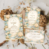 Sandy Shore Seashell Wedding Bedankkaart