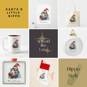 Santa's Little Hippo, op maat Folie Feestdagenkaart