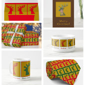 Elegant vakantie rendier patroon, Hot Pink & Gold Cadeaupapier