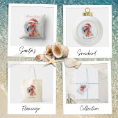 Santa's Snowbird Flamingo, op maat Keramische Bal Ornament