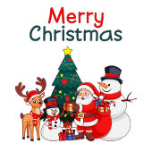 Kerstman en rendier feestelijke vrolijke kerst papieren bordje