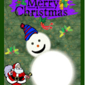 Kerstman & Sneeuwman Uw Foto Magnetische Kerstmis 