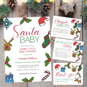 Santa Baby Kerstmis Gender Neutraal Baby shower Kaart