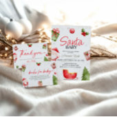 Santa Baby Christmas Baby shower Dank u kaart