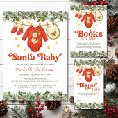 Christmas Clothesline Baby Shower and Book Request Kaart