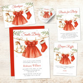 Santa Baby Christmas Clothesline Girl Baby Shower  Kaart