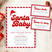 Santa Baby Merry Little Christmas Baby shower Kaart