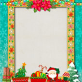 Sinterklaas in de trein met geschenken en kerstboo briefkaart