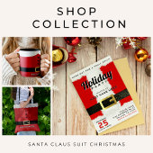 Santa Claus Suit Rood & Wit Kerstfeest Kaart