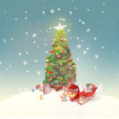 Kerstman met kerstboom aankondigingskaart