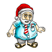 Kerstman in Sandalen Party Kaart