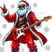 Santa Rocks! Grappige Kerstman speelt gitaar T-shirt