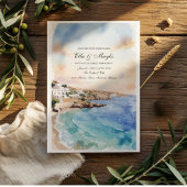 Santorini Wedding Program Template | Mediterranean Menu