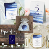 Moderne donkerblauwe witte scriptie bruiloftsrecep kaart