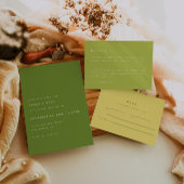 Modern Bright Lime Green Wedding Menu