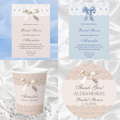 Blue Bow Regency Lace Vrijgezellenfeest dank u Ronde Sticker