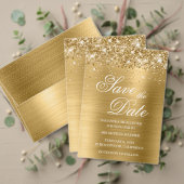 Glittery Gold Foil Bespaar op datum Kaart (Personaliseer deze collectie van deze onafhankelijke maker. Test)