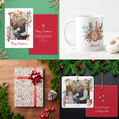 Scandinavische winter bloemen en bessen vakantie cadeaupapier