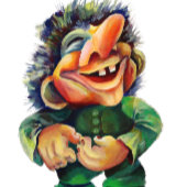 Scandinavische Funny Troll Illustratie Waterverf Magnetische Uitnodiging