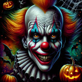 Spooky Enge Clown Halloween Party Gepersonaliseerd Papieren Bordje