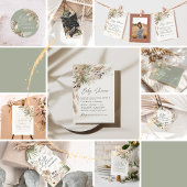 Baby shower dankzij moderne pampas sage green servet