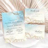 Zee bruiloft zomer blauw oceaan strand bruiloft servet