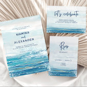 Zee Blue Beach Waves Coastal Weddenschap Kaart